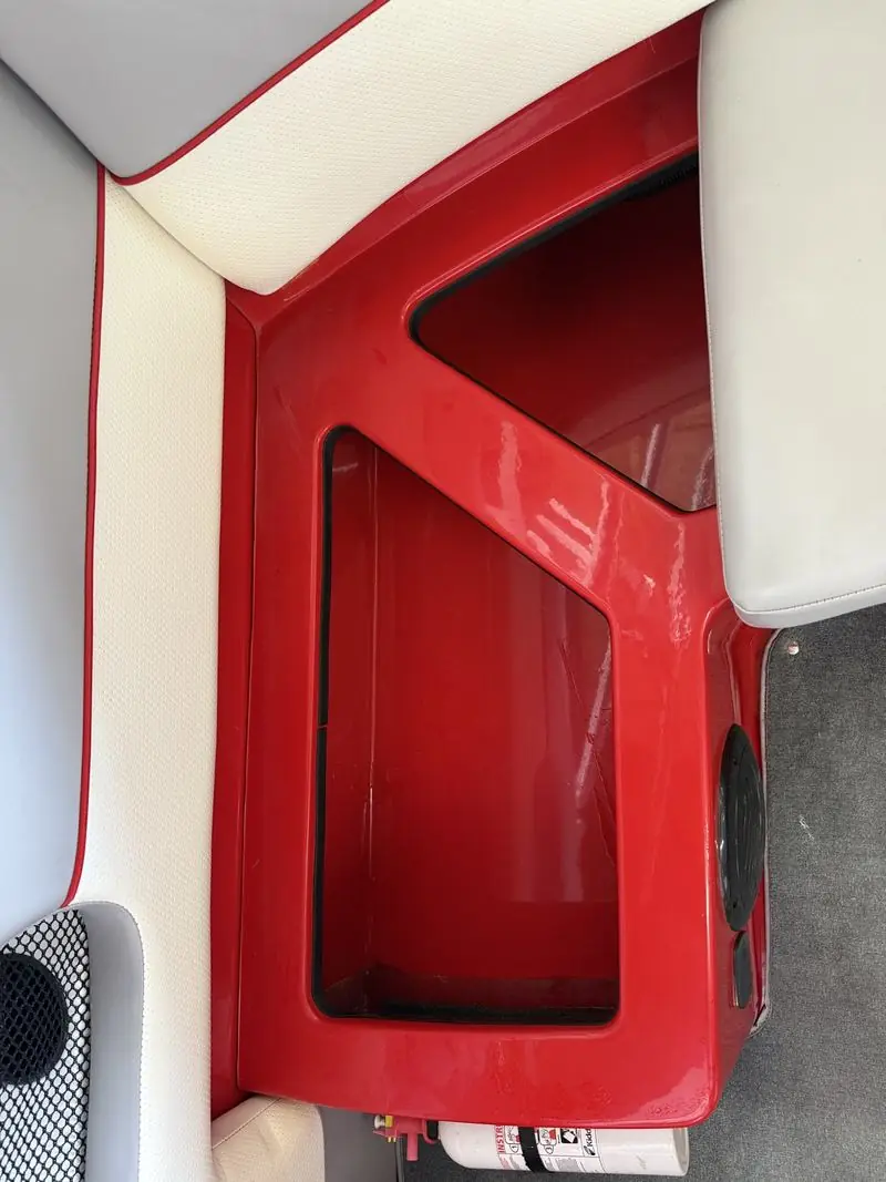 The same compartment after detailing, clean