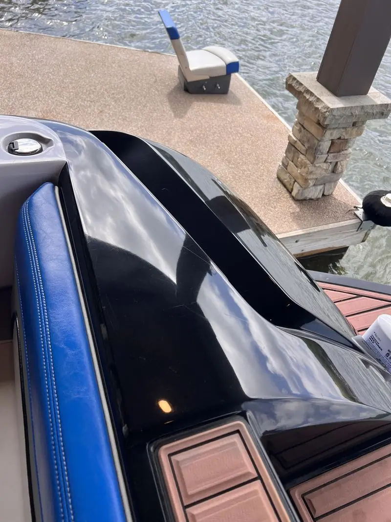 The same panel after detailing, glossy and clear
