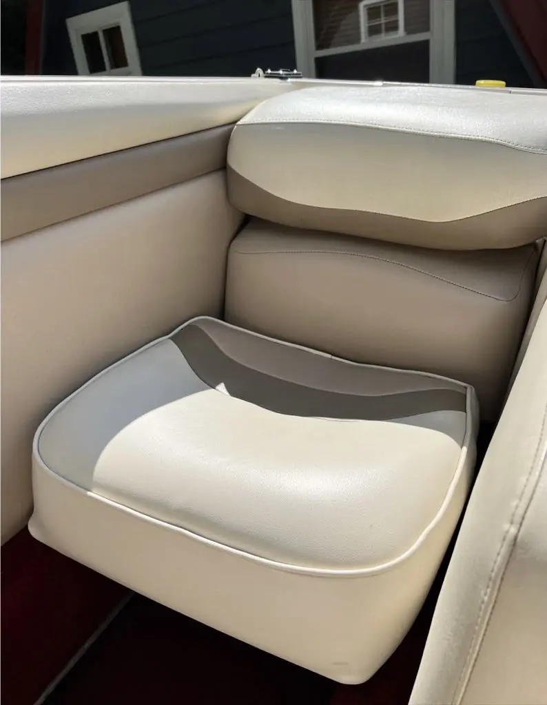The same seat after detailing, clean
